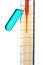 Scientific research glassware pipette drop, reflective white bac