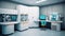 Scientific, research laboratory, pharma, biotech lab interior, AI generative