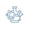 Scientific research line icon concept. Scientific research flat  vector symbol, sign, outline illustration.