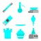 Scientific set of laboratory materials and tools. Flat design concept. Vector illustration. watch glass, desiccator, wolf bottle,
