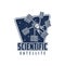 Scientific space satellite retro vector icon