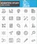 Scientific study line icons set, outline vector symbol collection, linear style pictogram pack. Signs, logo illustration.