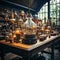 Scientific symphony, Laboratory adorned with flasks