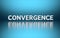 Scientific term Convergence written in white bold letters on blue background