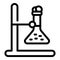 Scientist flask stand icon, outline style