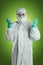 Scientist in Hazmat Suit