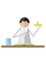 scientist holding plant sample. Vector illustration decorative design