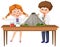 Scientist kids doing volcano science experiment