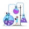 Scientist making medical research. Laboratory equipment vector