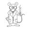 Scientist Mouse Colorless