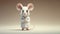 Scientist mouse in lab coat ready for science, medicine research. Laboratory blurred background. World Day For Animals