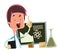 Scientist teaching the science illustration cartoon character