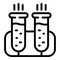 Scientist test tube experiment icon, outline style
