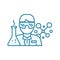 Scientist in a uniform. Bespectacled with a test tube. Chemist physicist student or doctor. Laboratory assistant
