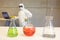 Scientist working in laboratory with chemicals