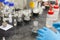 Scientist working in laboratory mixing liquids
