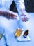 Scientist works with harmful chemicals. A laboratory worker examines biologically hazardous liquids, hazardous work, chemistry.