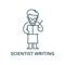 Scientist writing  vector line icon, linear concept, outline sign, symbol