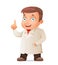 Scientist Young Cute Test-tube Icon Retro 3d Cartoon Design Character Vector Illustration