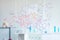 The scientists, chemists, researcher discover the chemical formula write on whiteboard in laboratory. The researcher discover