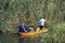 Scientists collect water samples on the Guadalquivir river