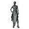 Scifi Alien Woman with Gray Skin with Hand on Hip and Face Makeup Isolated, 3D Illustration, 3D rendering