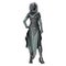 Scifi Alien Woman with Gray Skin with Hand on Hip Isolated, 3D Illustration, 3D rendering