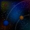 Scifi Space Background For Ui Game Illustration of a beautiful comic starry space landscape with alien moons, asteroids