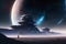 scifi spacescape towm ceres colony illustration