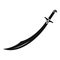 Scimitar sword icon, simple style