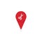 Scissor barber shop pin point icon logo for map location vector