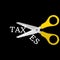 Scissor Cutting word Taxes.