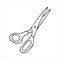 Scissor icon in doodle sketch lines