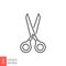 Scissor line icon. Tailor utility, barber equipment for haircut and hair dresser