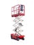 Scissor self propelled lift on a light background