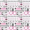 Scissor, stitches, buttons and bobbin. Knitting set. Seamless pattern. Doodle collection. Hand-drawn vector illustration