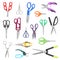 Scissor vector professional pair of scissors cutting hair or scissoring with cutter and pruning shears prune or