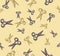 Scissors background, seamless pattern, illustration