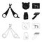 Scissors, cat, bandage, wounded .Vet Clinic set collection icons in black,outline style vector symbol stock illustration