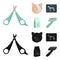 Scissors, cat, bandage, wounded .Vet Clinic set collection icons in cartoon,black style vector symbol stock illustration