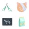 Scissors, cat, bandage, wounded .Vet Clinic set collection icons in cartoon style vector symbol stock illustration web.