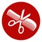 Scissors and comb icon