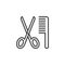 Scissors and comb line icon, outline vector sign, linear pictogram isolated on white