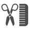 Scissors and comb solid icon. Barber shop tools symbol, glyph style pictogram on white background. Hairdressing or