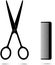 Scissors with comb. Vector Illustration