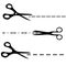 Scissors with cut lines templates