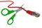 Scissors cut the network cable RJ45