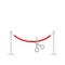 Scissors cut red rope silver barrier stanchions