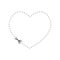 Scissors cutting dotted heart shape. Valentine day cut here pictogram for paper discount coupons, vouchers, promo codes