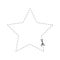 Scissors cutting dotted star shape. Cut here pictogram for paper discount coupons, vouchers, promo codes. Outline